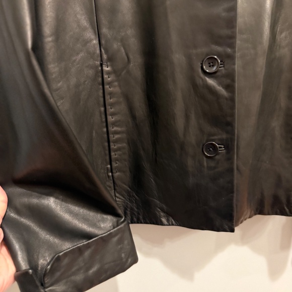 Ann Taylor Genuine Leather Jacket - black - size Large - Picture 4 of 11